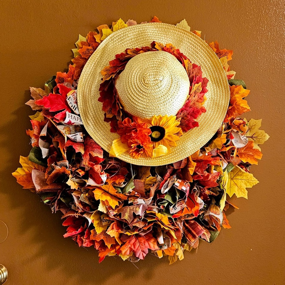 Scarecrow hat wreath